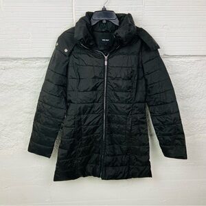 Nine West Quilted Black Puffer Coat size medium